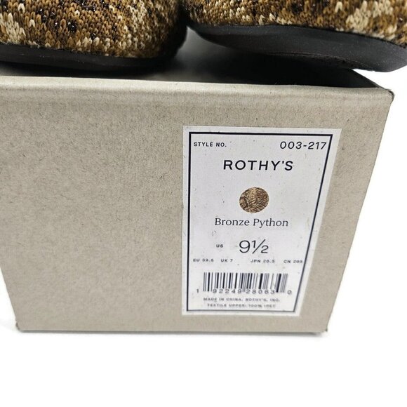 New Rothy's Bronze Python Loafer Womens 9.5 Flats Metallic Snake Print Rothys - Picture 2 of 9